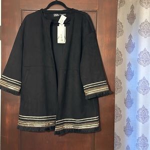 ZARA Combination Faux Suede Embroidered Size Med